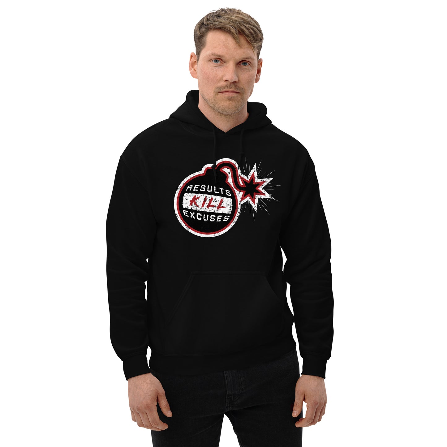 RESULTS KILL EXCUSES "BOMBS AWAY" MENS HOODIE