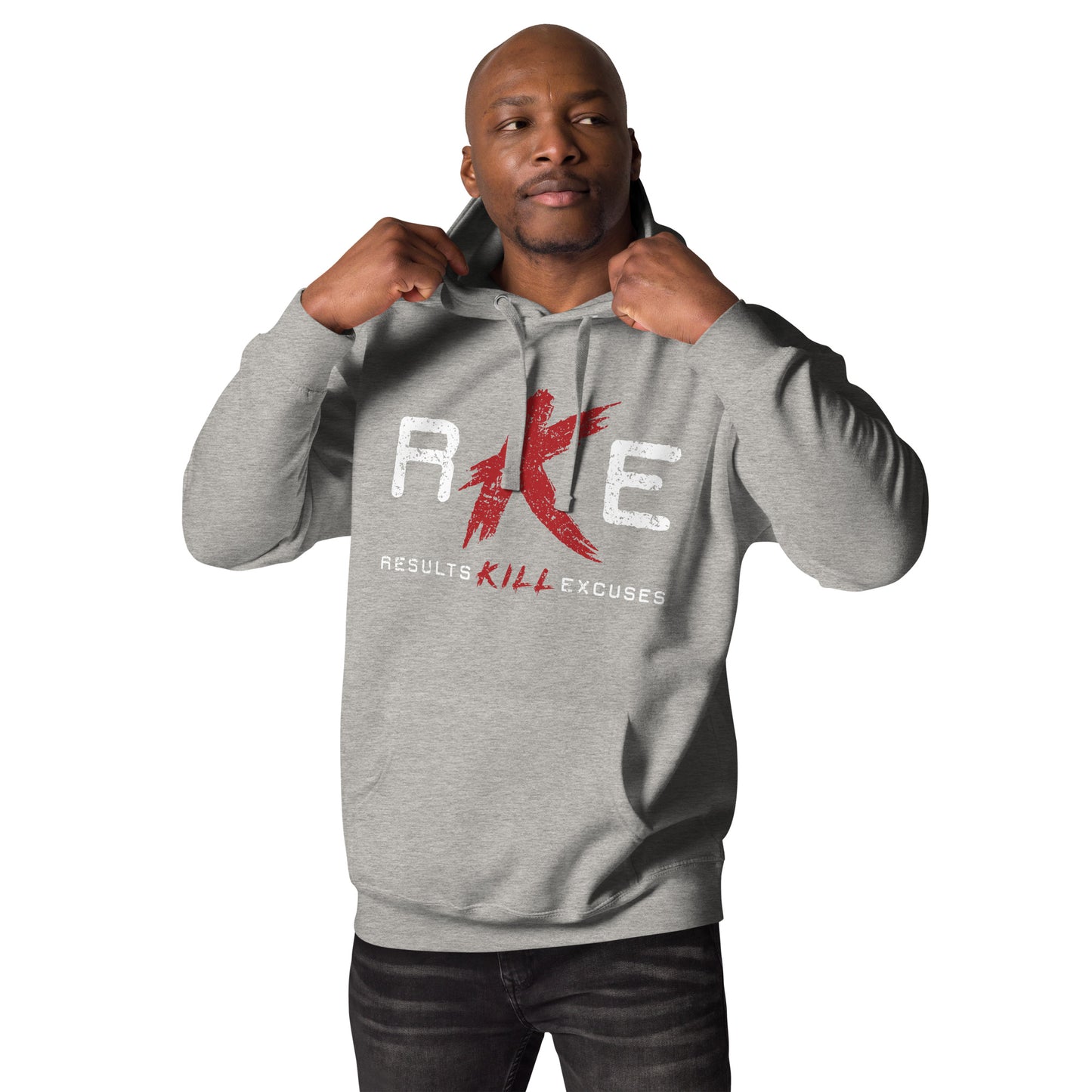 RESULTS KILL EXCUSES "RKE ROCK HARD 4 LIFE" MENS HOODIE