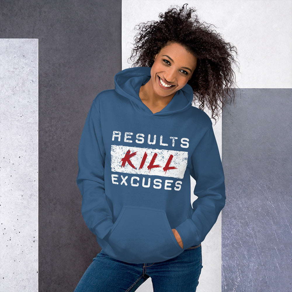 RESULTS KILL EXCUSES "DESTRESSED FLAGSHIP" WOMENS HOODIE