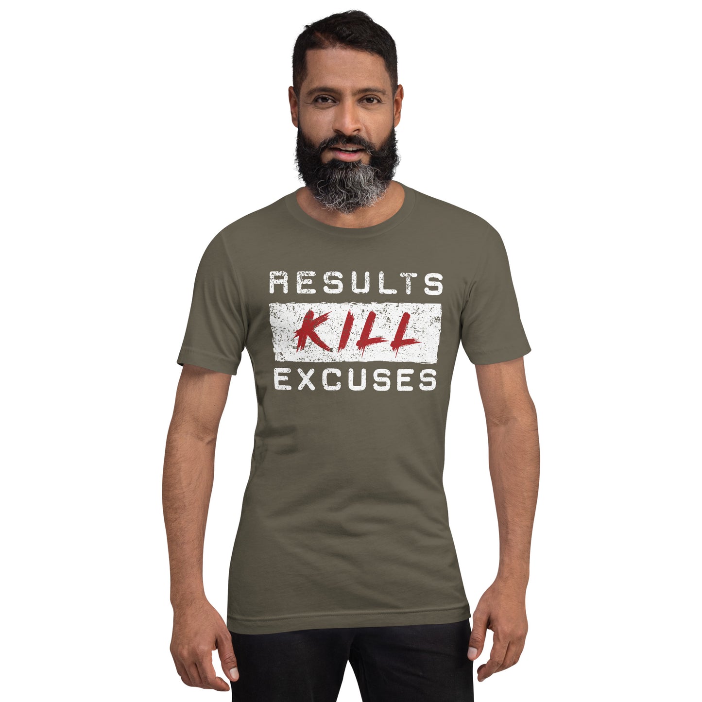 RESULTS KILL EXCUSES "DESTRESSED FLAGSHIP" MENS T-SHIRT