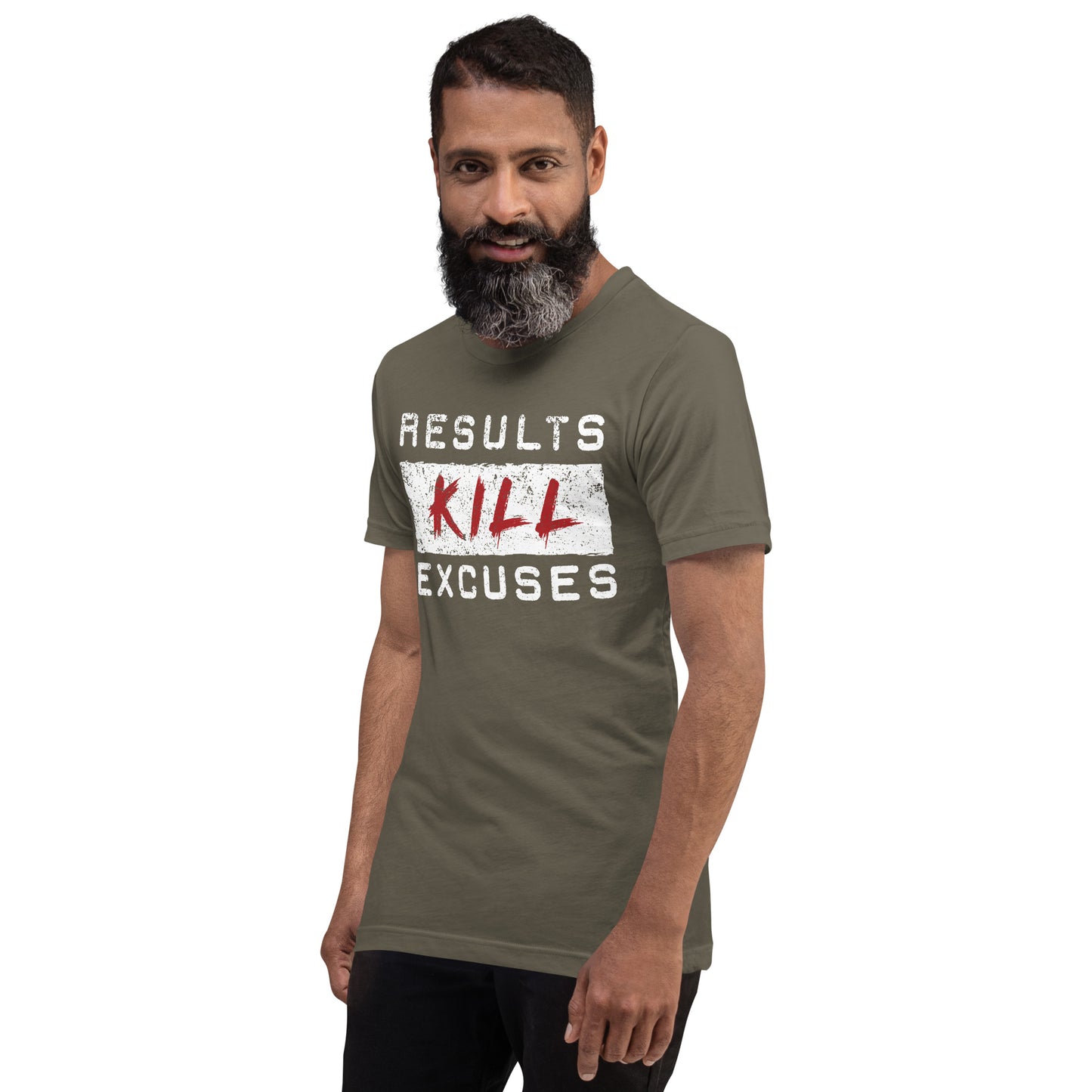 RESULTS KILL EXCUSES "DESTRESSED FLAGSHIP" MENS T-SHIRT