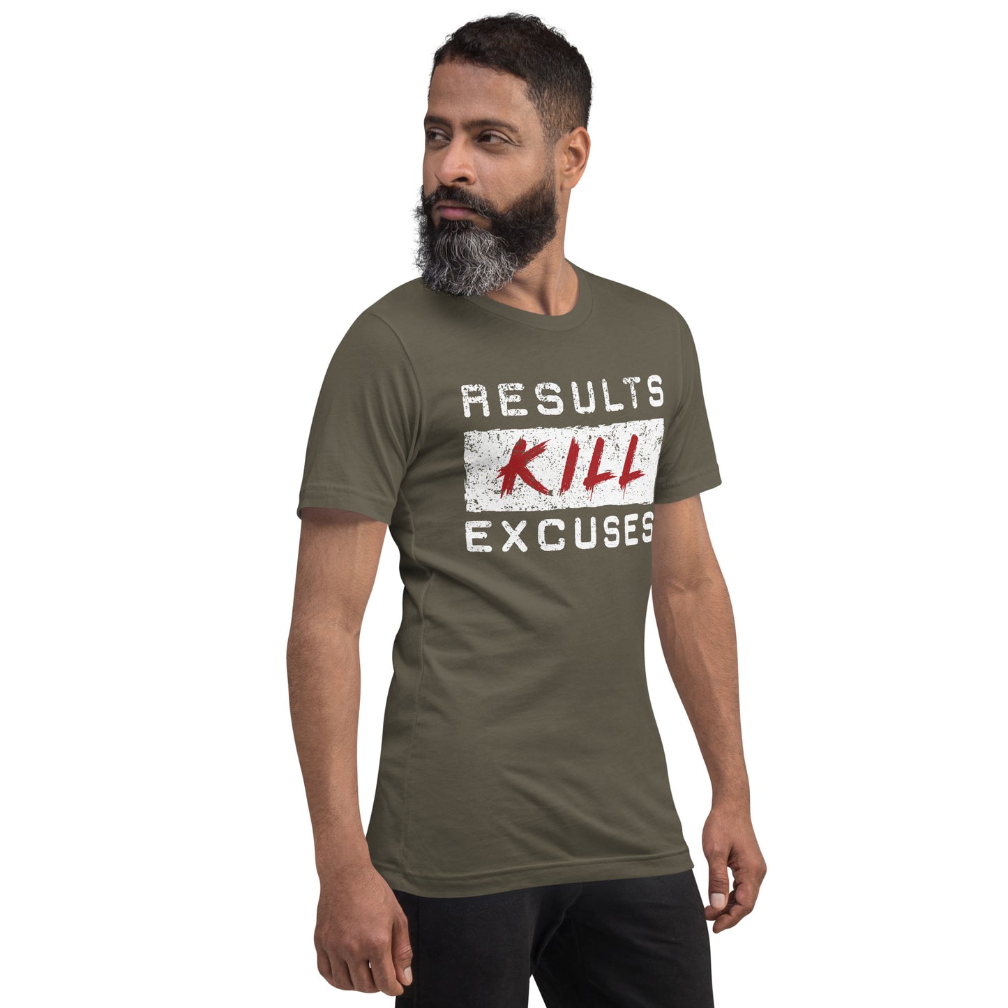 RESULTS KILL EXCUSES "DESTRESSED FLAGSHIP" MENS T-SHIRT