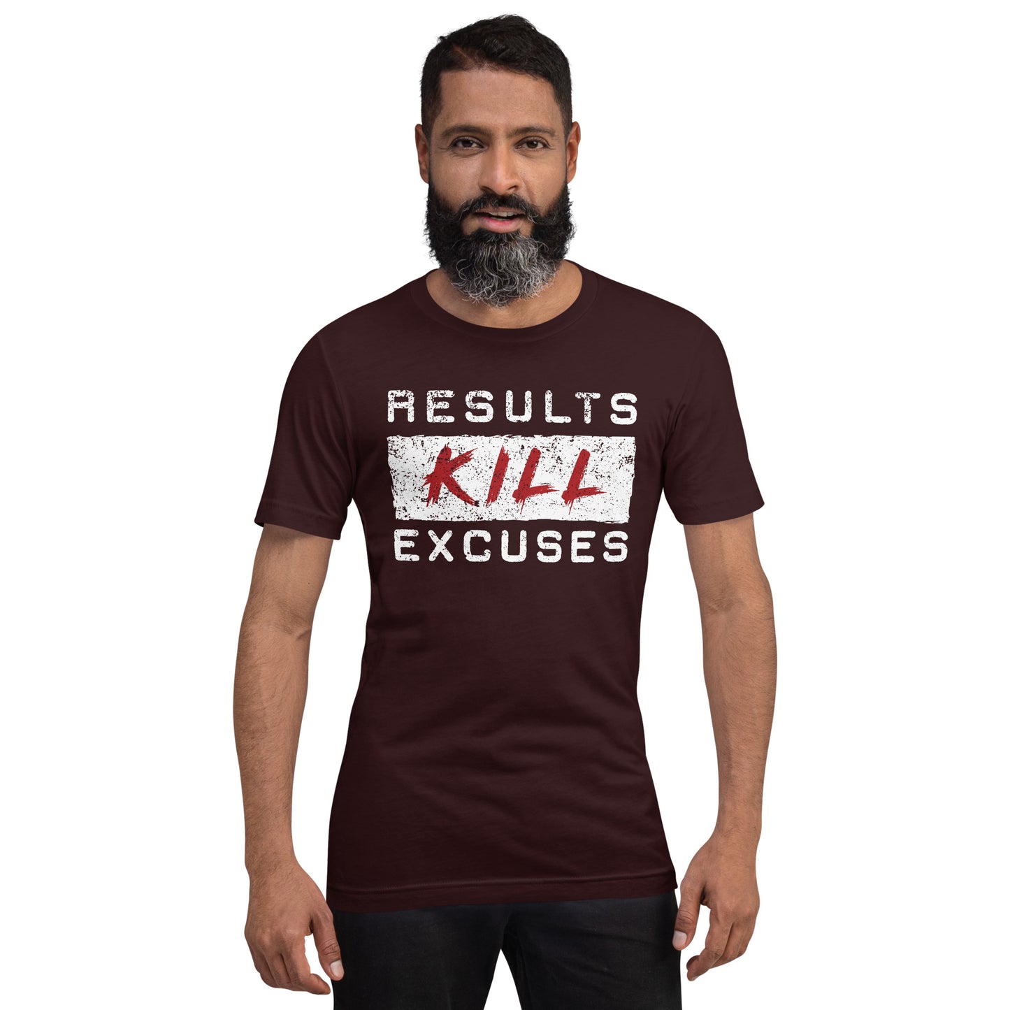 RESULTS KILL EXCUSES "DESTRESSED FLAGSHIP" MENS T-SHIRT