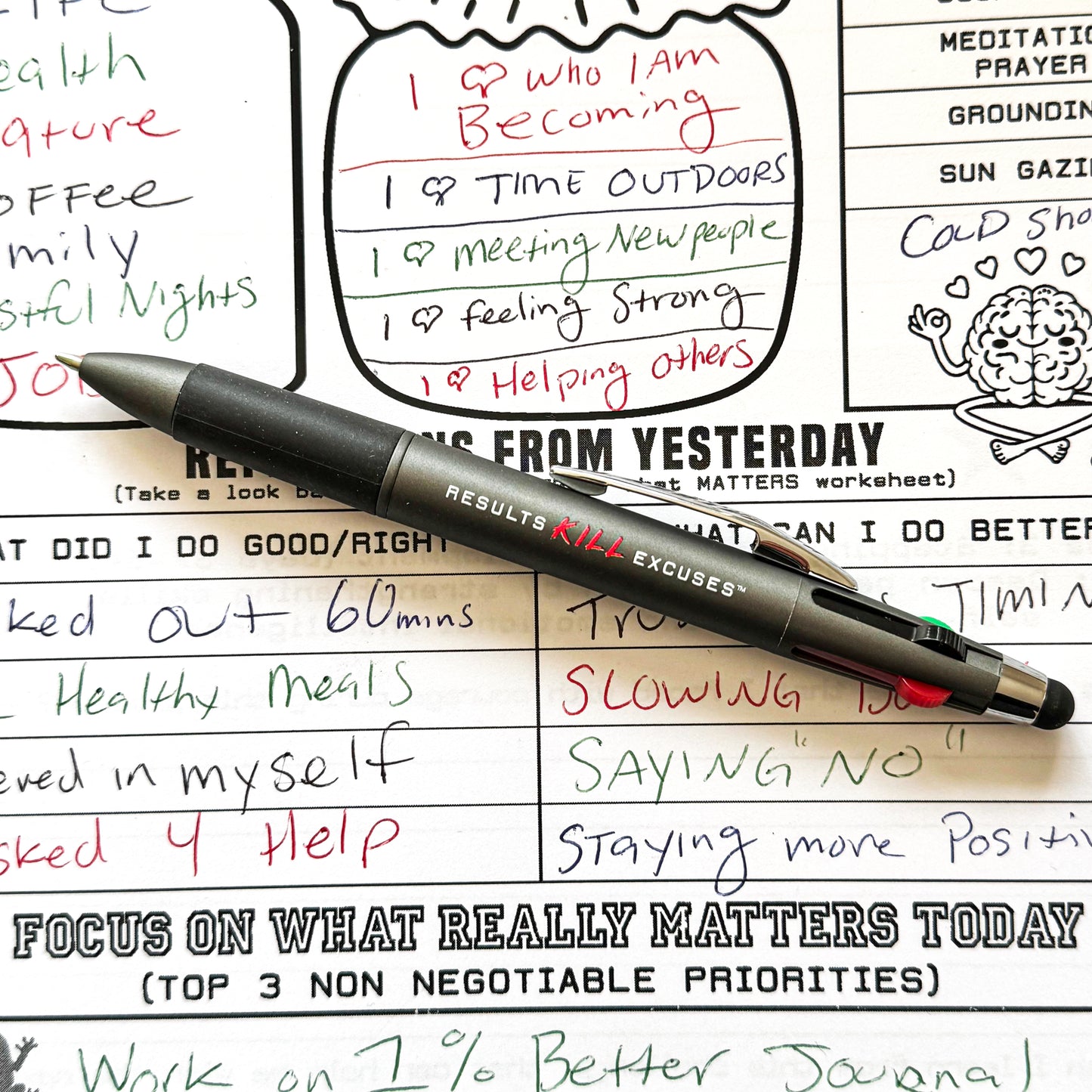 1% Better Everyday 4 COLOR PEN & STICKER