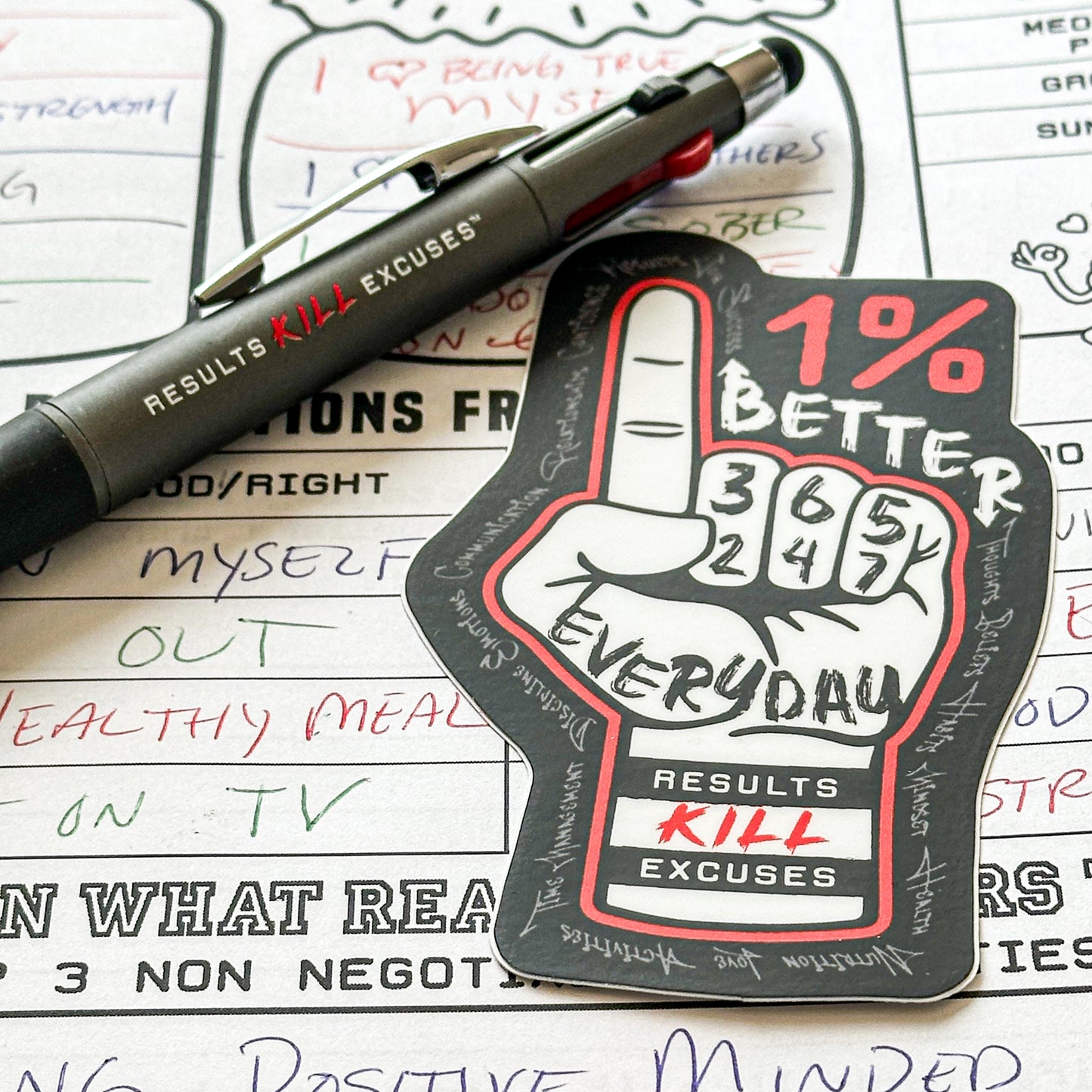 1% Better Everyday 4 COLOR PEN & STICKER