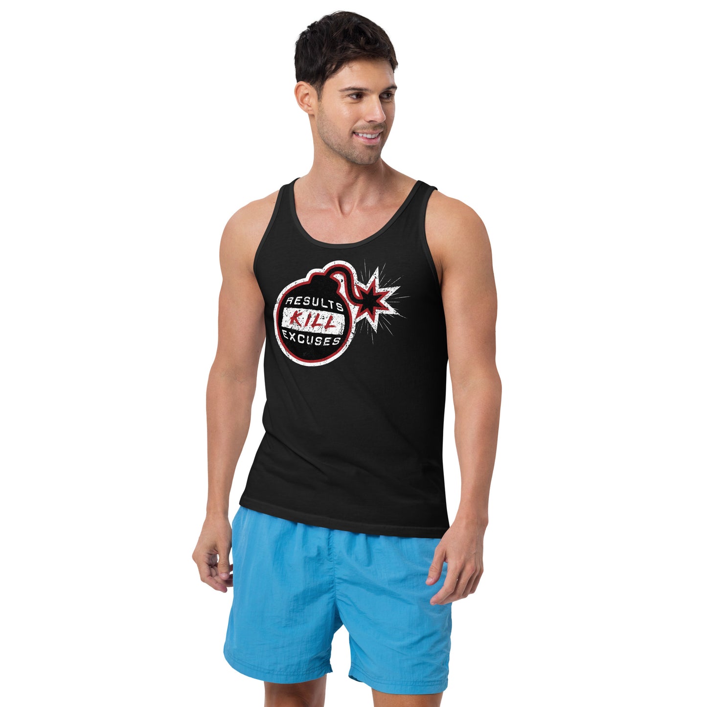 RESULTS KILL EXCUSES BOMBS AWAY MENS Tank Top