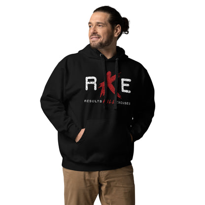 RESULTS KILL EXCUSES "RKE ROCK HARD 4 LIFE" MENS HOODIE